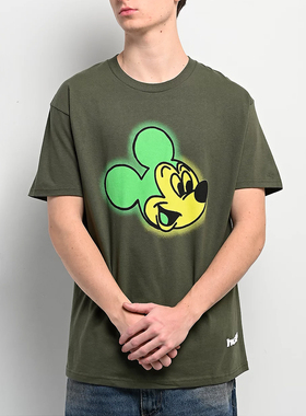 【代购】市井店 HUF x Disney 美版潮牌滑板Mickey AirbrushT恤