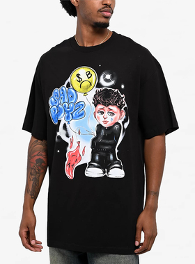 【代购】市井店 $AD BOYZ 美版潮牌嘻哈街舞滑板Why So SadT恤
