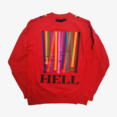 美版 潮牌嘻哈街舞滑板HELL圆领卫衣 Black Scale 现货 市井店