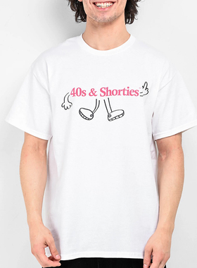 【代购】市井店 40s & Shorties美版潮牌嘻哈街舞滑板Text印花T恤