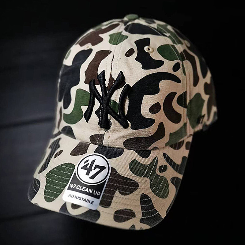 【现货】市井店 MLB x 47Brand 美版潮牌NY洋基队迷彩弯檐棒球帽