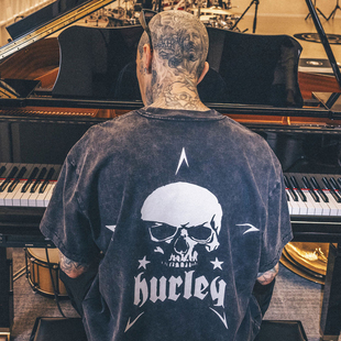 Hurley Travis 美版 市井店 Barker 潮牌Skull水洗T恤 代购