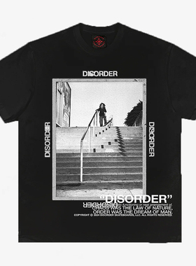 【现货】市井店 Disorder 美版潮牌嘻哈街舞滑板JAH CHAOS圆领T恤