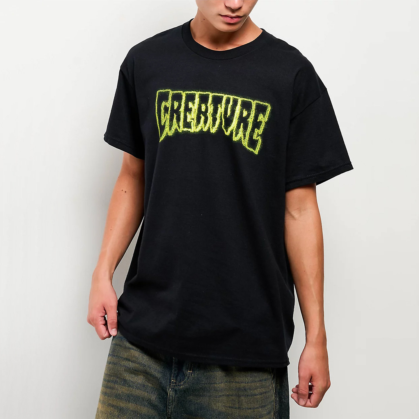 【代购】市井店 Creature 美版潮牌嘻哈街舞滑板Bonehead印花T恤