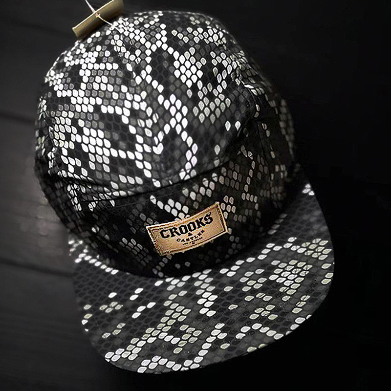 【现货】市井店 Crooks&Castles 美版潮牌嘻哈滑板蟒蛇纹5片帽