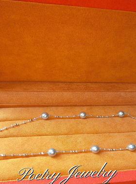 高级灰珍珠项链女大溪地珍珠