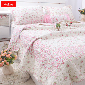 新款床盖韩式田园全棉绗缝床盖三件四件套纯棉加厚床单夏季空调被
