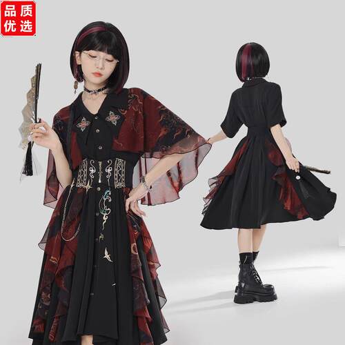 新中式连衣裙子中国风刺