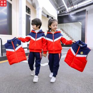 幼儿园园服秋冬装小学生校服冬季加绒加厚老师班服套装儿童三件套