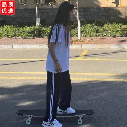 学校标准校裤藏蓝色一道