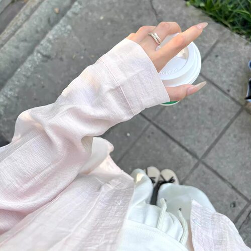 KFCAG轻薄透气天丝长袖衬衫上衣女夏季宽松百搭薄款防晒衬衣