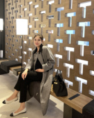 PEIPEI佩佩孕妇装 自制千鸟格欧美风秋冬外套毛呢大衣风衣加厚冬装