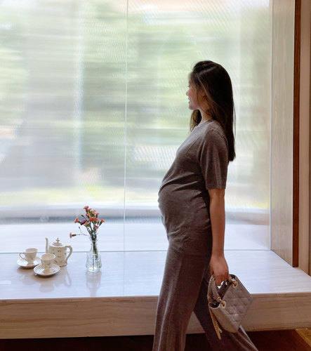 轻奢风春秋款纯棉居家大码孕妇装
