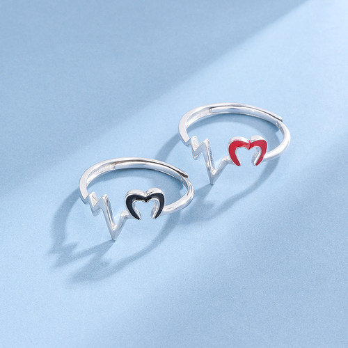 s925纯银开口对戒简约介指