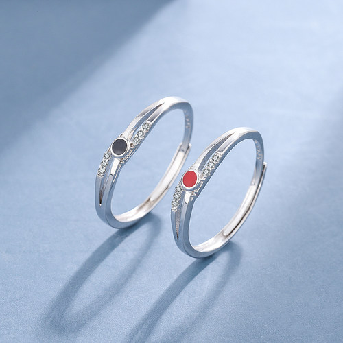 S925纯银情侣对戒小众设计