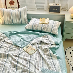 南通玉虎家居日式双人水洗棉全棉空调被纯棉夏季棉花被水洗单双人