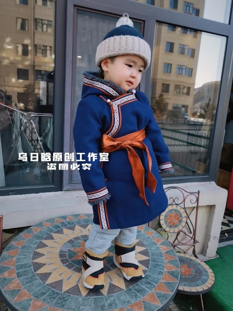 suunai民族风蒙古袍男女宝手工