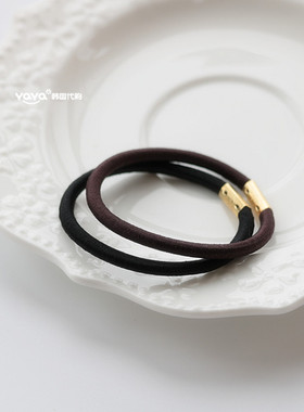 韩国 AZ替换橡皮筋 韩剧同款KNK基础打底用 成人黑色发圈头绳发绳