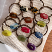 少女心可爱头绳发绳橡皮筋 法式 彩色小糖果 韩国FRANCE椭圆小发圈