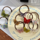 韩国France气质发圈法式 舞动在发间 小蝴蝶 高马尾头绳盘发皮筋