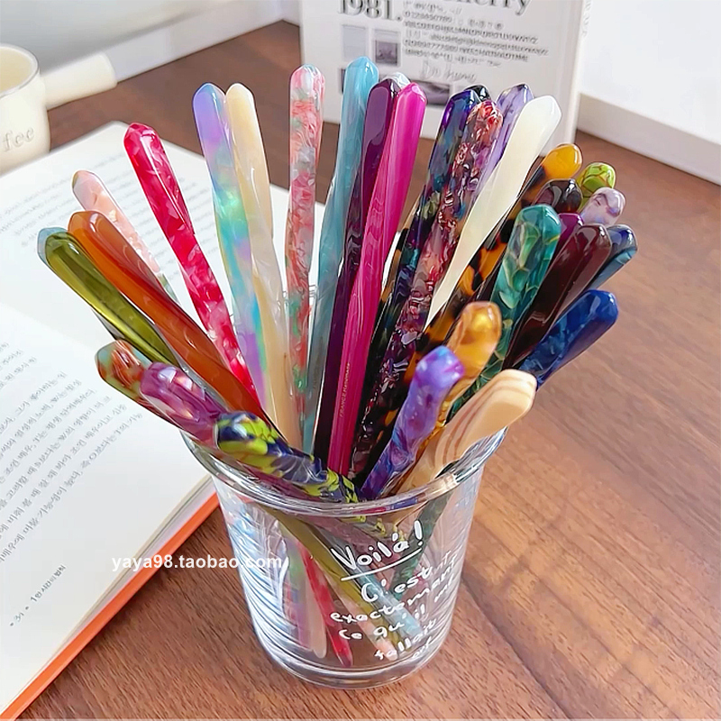 FRANCE复古长一字盘发簪发钗古风