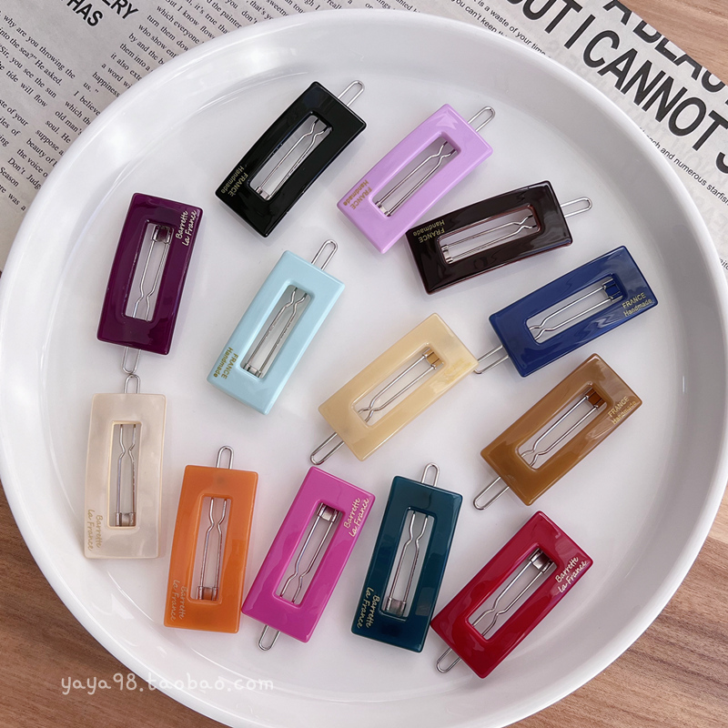 多巴胺糖果色小扣夹~韩国france法式可爱方形小号侧边夹刘海发夹