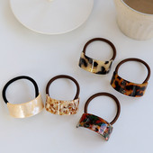 Nice高马尾 韩国France家半圆马尾发圈简约法式 豹纹弧形发绳皮筋