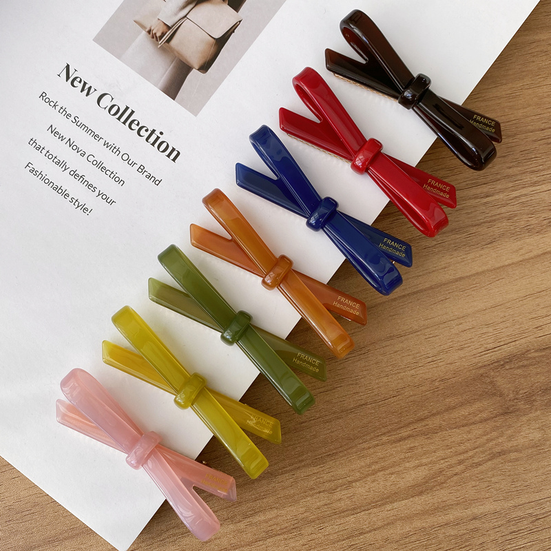 france法式高级感蝴蝶结精致边夹