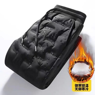 大码棉裤男冬季外穿加绒加厚东北防寒裤男款羽绒棉防风保暖长裤子