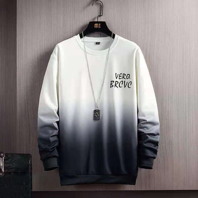 秋季新款男士卫衣渐变大码长袖上