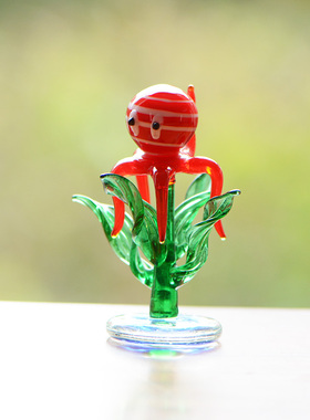 手作玻璃装饰水草乌龟帆船工艺品