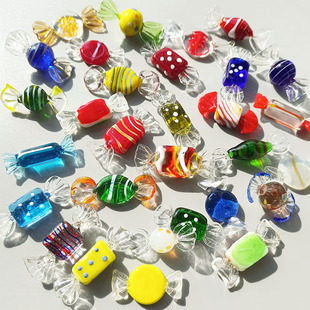 淄博琉璃玻璃糖果可爱摆件纯手工小时候儿时回忆家居桌面装饰摆设