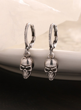 复古骷髅耳环男女欧美暗黑系朋克风亚文化潮流小众辣妹耳坠配饰