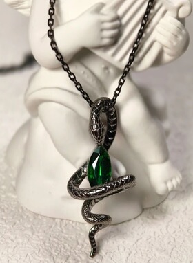 vintage复古风灵蛇项链女中古风辣妹暗黑系朋克风小众个性吊坠