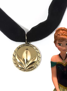冰雪奇缘周边项圈安娜小天使同款cos圆形吊坠项链小众高级感配饰