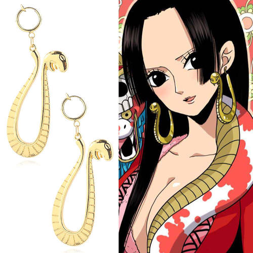海贼王女帝周边耳环卡通动漫汉库克cos道具免打孔耳坠夹女配饰品