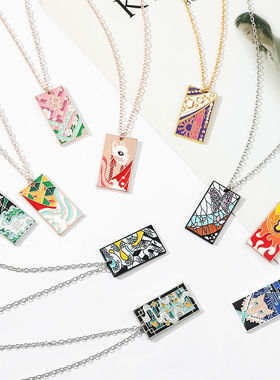 鬼灭之刃周边项链弥豆子炭治郎炎柱时透无一郎蝴蝶忍吊坠挂件