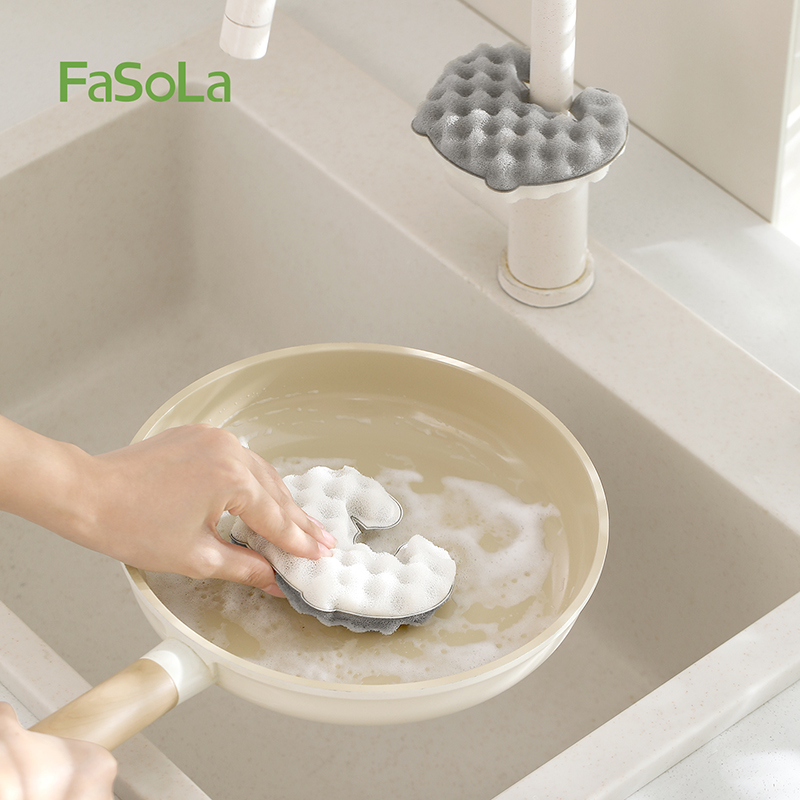 FaSoLa洗碗海绵锅刷双面防油污