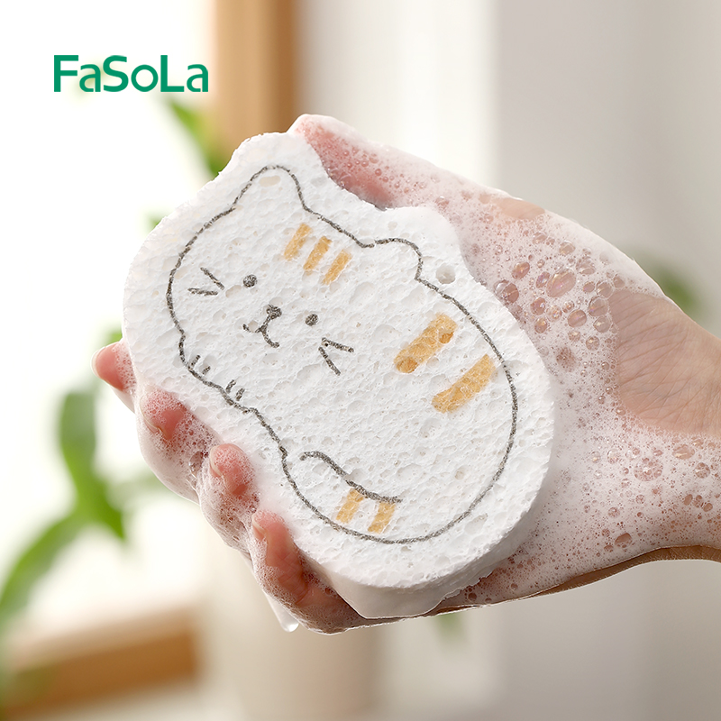 FaSoLa压缩木浆棉洗碗刷锅不沾油
