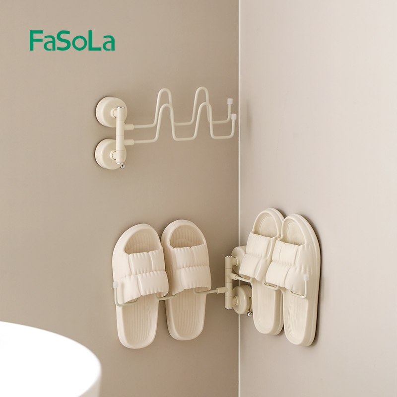 FaSoLa吸盘拖鞋架浴室拖鞋沥水架
