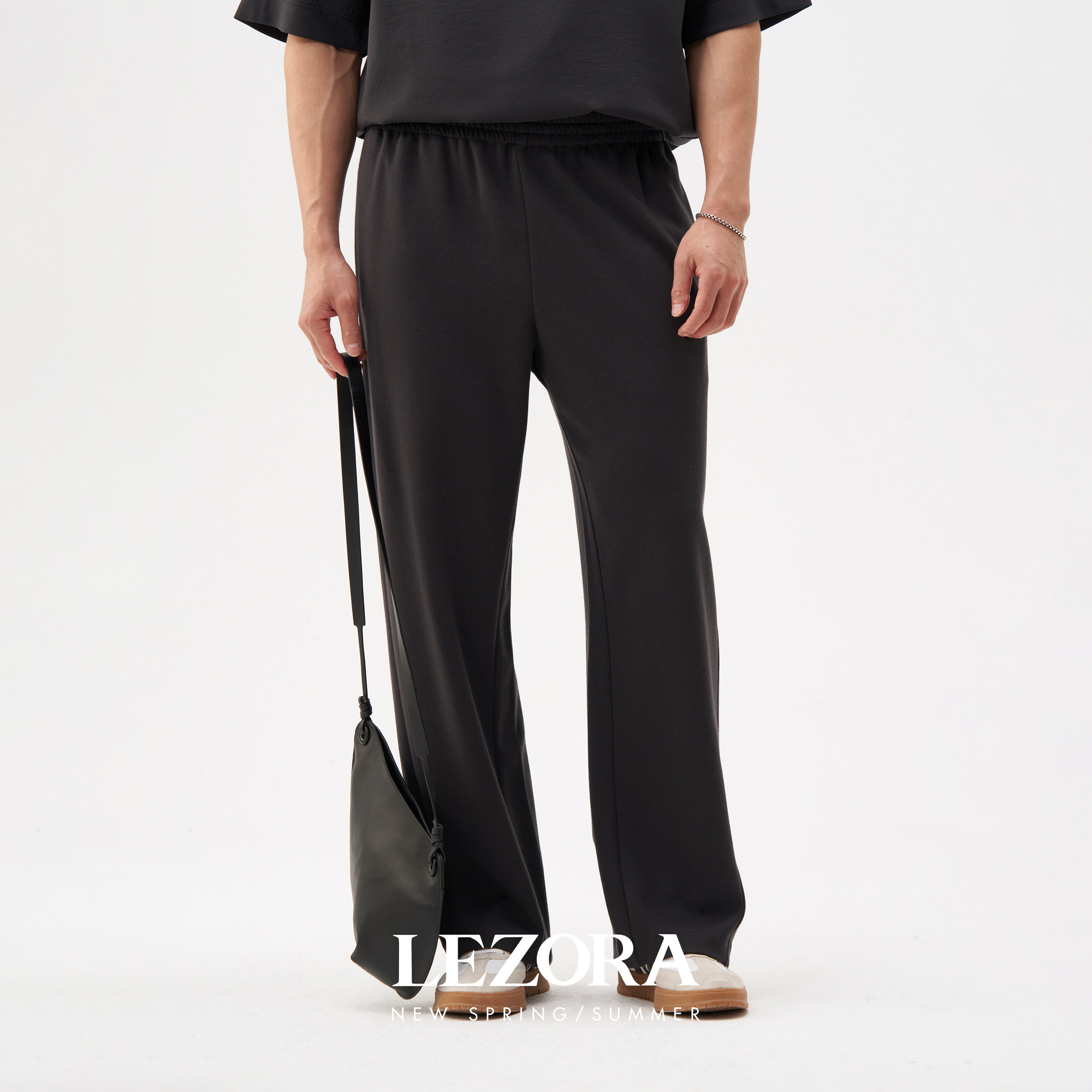 LEZORA Z同款Steady 360g双色空气羊毛 亲肤直筒休闲弯刀羊毛裤男