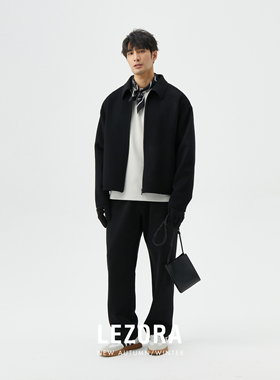 【限时特价】高支羊毛光泽超细美利奴羊毛全拉链短款手工羊毛外套