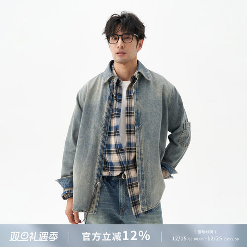 LEZORA14oz全拉链牛仔夹克