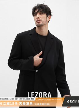 LEZORA高奢进口制平二重织75D三醋酸 不对称平驳领西服男西装宾霸