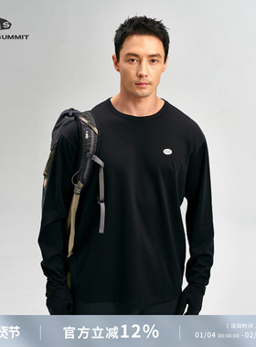 GRAY SUMMIT抗菌速干天丝美丽奴羊毛 立裁户外圆领长袖T恤男女
