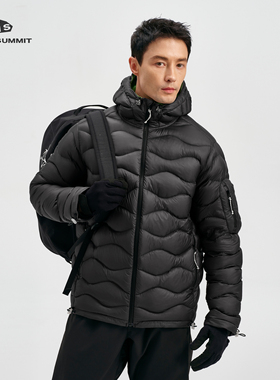 GRAY SUMMIT东丽7D超轻直充90白鹅绒吐司服连帽羽绒服男