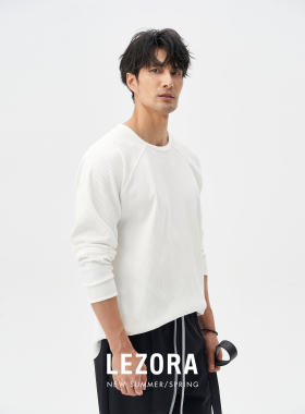 LEZORA gold同款轻量华夫格waffle 速干牛角肩长袖T恤男女