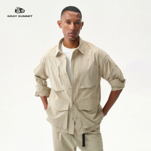 轻量耐磨CORDURA通勤猎装 考杜拉多口袋翻领夹克男 SUMMIT GRAY