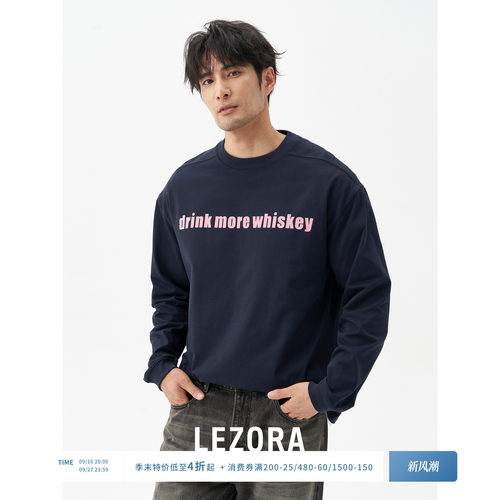 LEZORA植绒印花长袖T恤