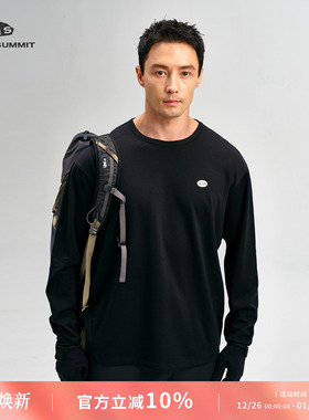GRAY SUMMIT抗菌速干天丝美丽奴羊毛 立裁户外圆领长袖T恤男女